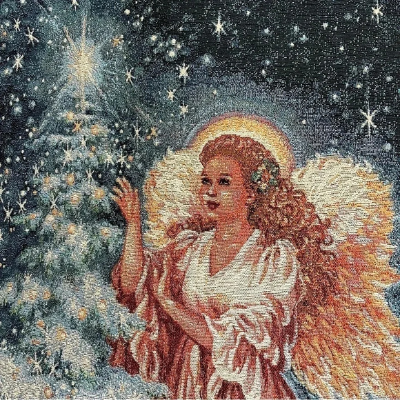 Starlight Symphony Xmas Angel Fiber Optic Tapestry Wall Hanging Dona Gelsinger - Picture 3 of 15